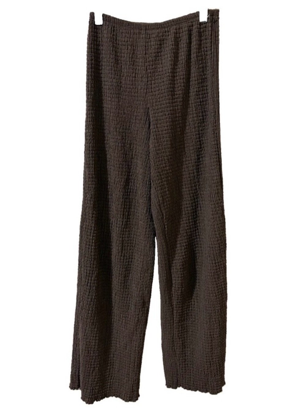H&M Divided Brown Crinkle Textured Wide Leg Pants Lounge Trousers  size XS